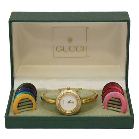 gucci bangle watch with interchangeable rings price|Gucci vintage watch interchangeable.